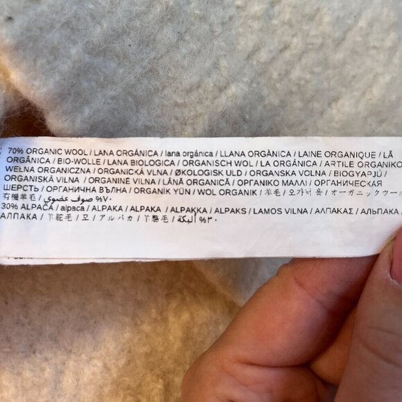 Mango Suit Woman's Organic & Alpeca Wool Cream CroppedSweater Size XXS - Picture 12 of 13